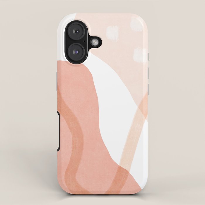 Abstract pink shapes & line art iPhone Case Gallery Image 1