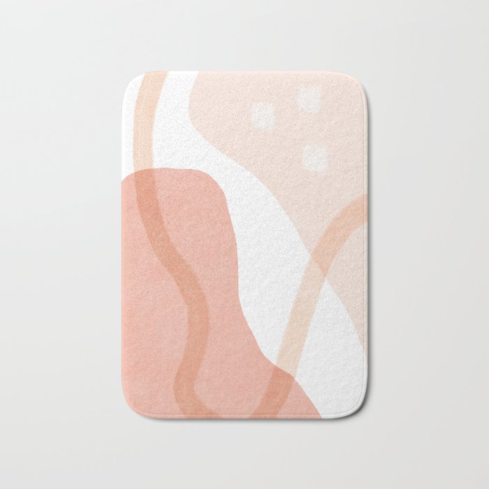 Abstract pink shapes & line art Bath Mat Gallery Image 1