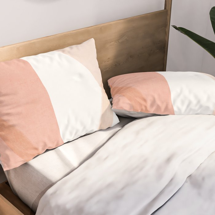 Abstract pink shapes & line art Pillow Sham Gallery Image 2