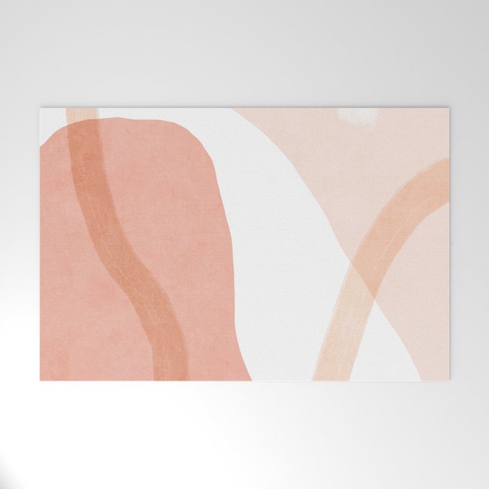 Abstract pink shapes & line art Welcome Mat Gallery Image 1