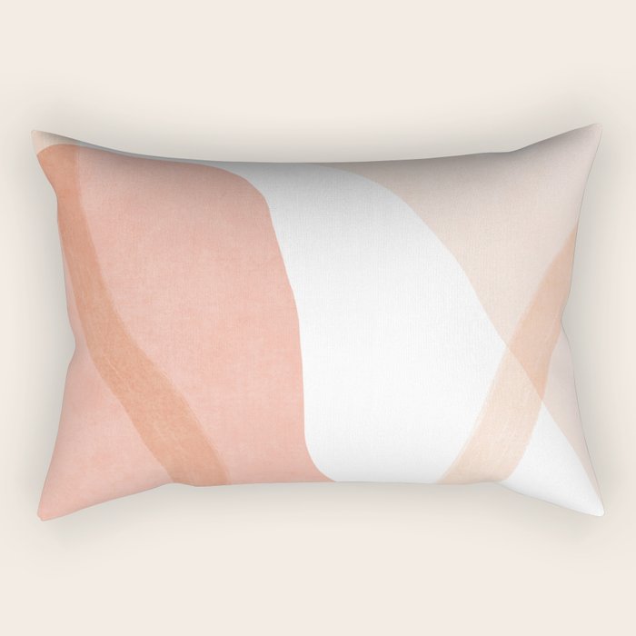 Abstract pink shapes & line art Rectangular Pillow Gallery Image 2