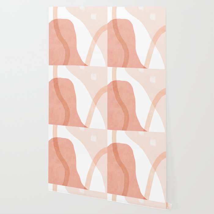 Abstract pink shapes & line art Wallpaper Gallery Image 2