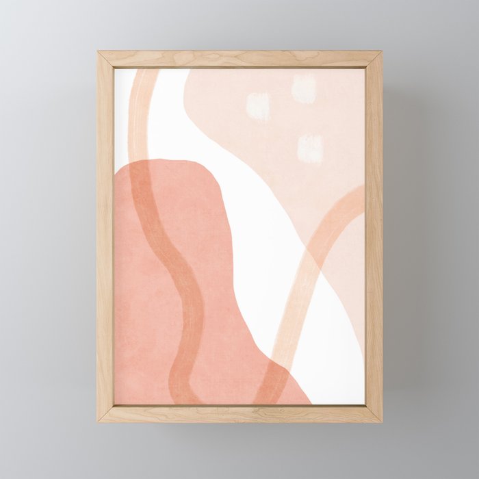 Abstract pink shapes & line art Mini Art Print Gallery Image 1