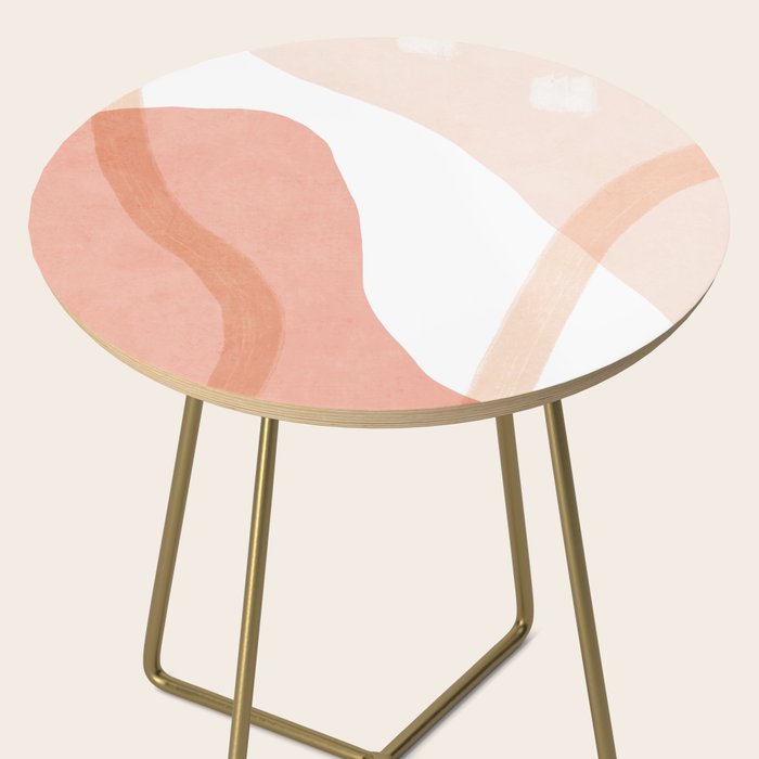 Abstract pink shapes & line art Side Table Gallery Image 2