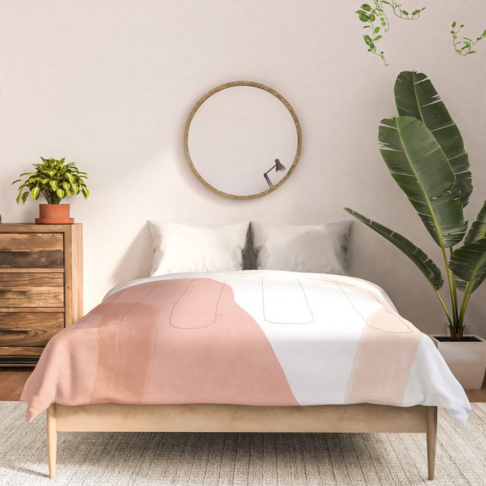 Abstract pink shapes & line art Comforter Gallery Image 3