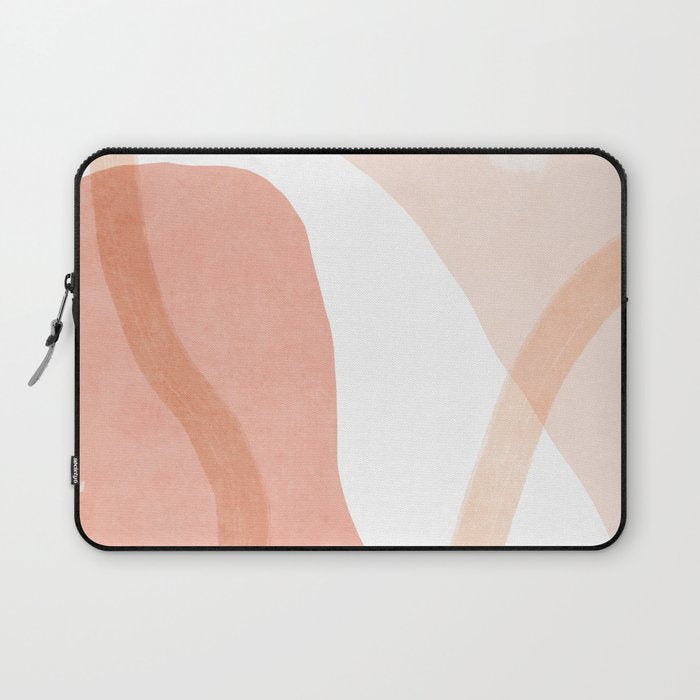 Abstract pink shapes & line art Laptop Sleeve Gallery Image 1