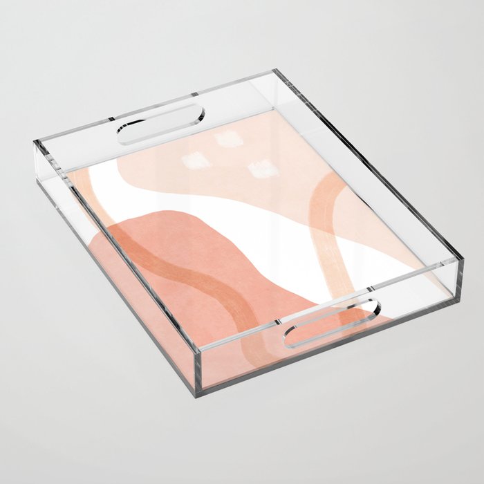 Abstract pink shapes & line art Acrylic Tray Gallery Image 1