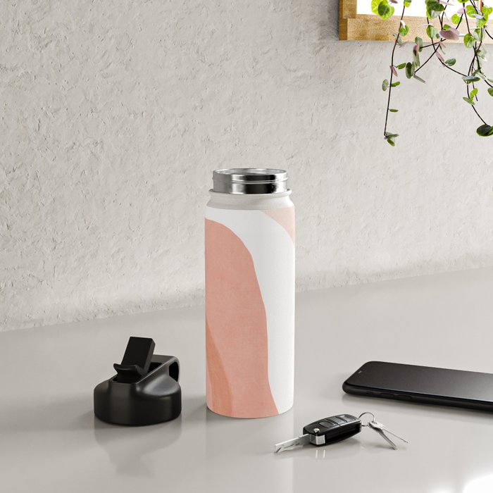 Abstract pink shapes & line art Water Bottle Gallery Image 4
