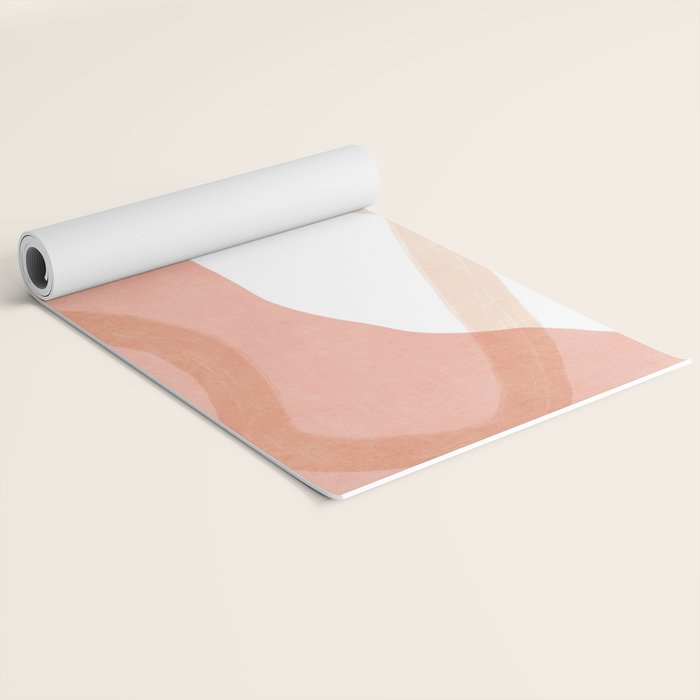 Abstract pink shapes & line art Yoga Mat Gallery Image 2
