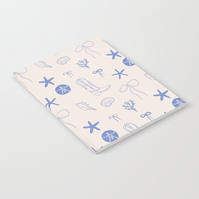 Coastal Cowgirl | Beachy Blue Seashells & Boots Notebook Gallery Image 2