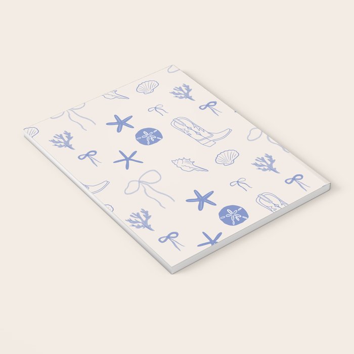 Coastal Cowgirl | Beachy Blue Seashells & Boots Notebook Gallery Image 3