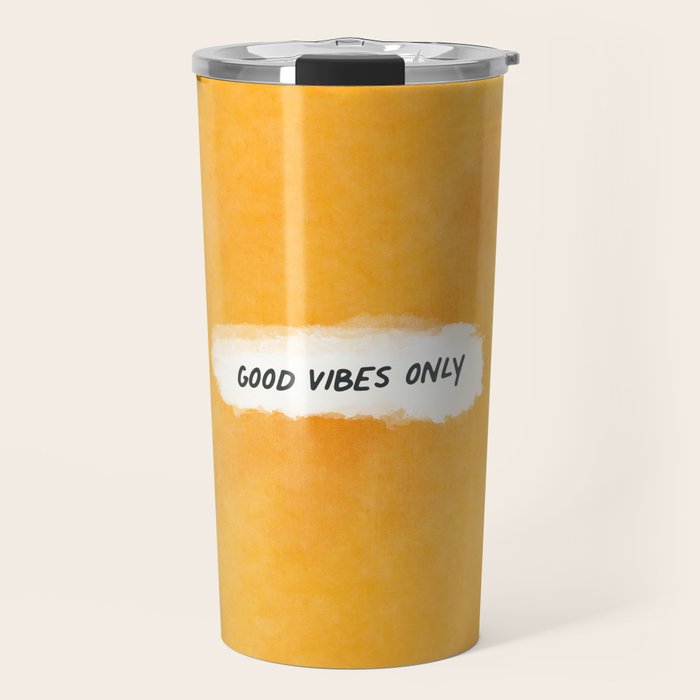 Good Vibes Only: Yellow Canvas Edition Travel Mug Gallery Image 1