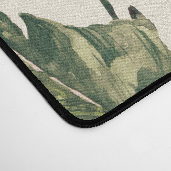Leaf green and pink Desk Mat Gallery Image 4