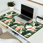 Leaf green and pink Desk Mat Gallery Image 2