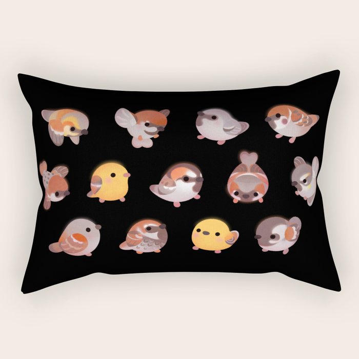 Sparrow - dark Rectangular Pillow Gallery Image 2