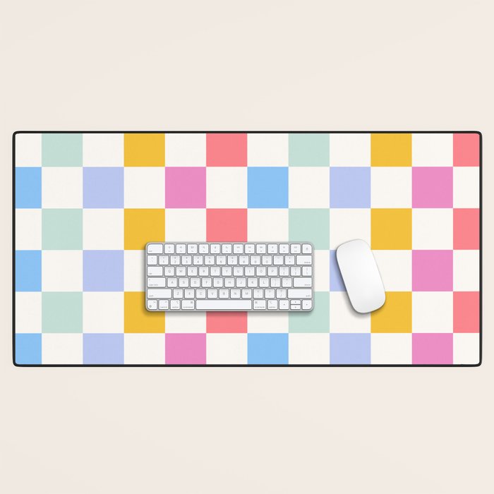 Check mate - rainbow Desk Mat Gallery Image 1