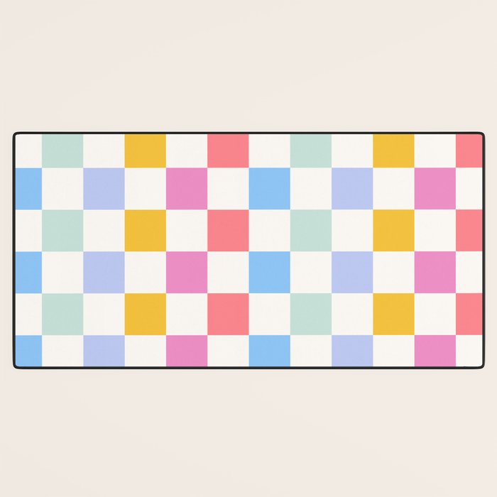 Check mate - rainbow Desk Mat Gallery Image 3
