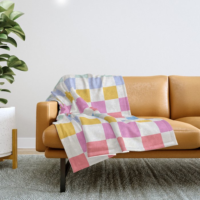Check mate - rainbow Throw Blanket Gallery Image 1