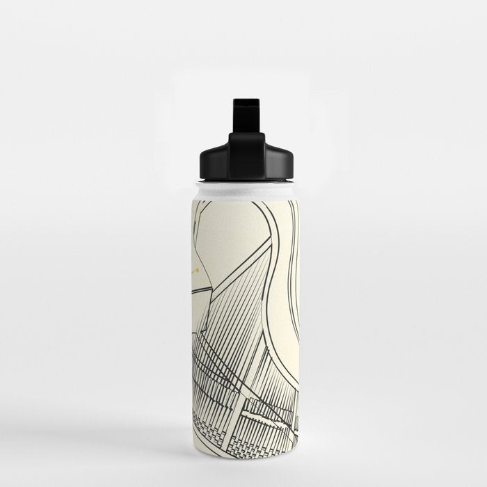 Abstract Minimal Musical Instrument 5 Water Bottle Gallery Image 2