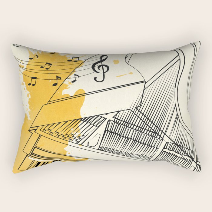 Abstract Minimal Musical Instrument 5 Rectangular Pillow Gallery Image 2