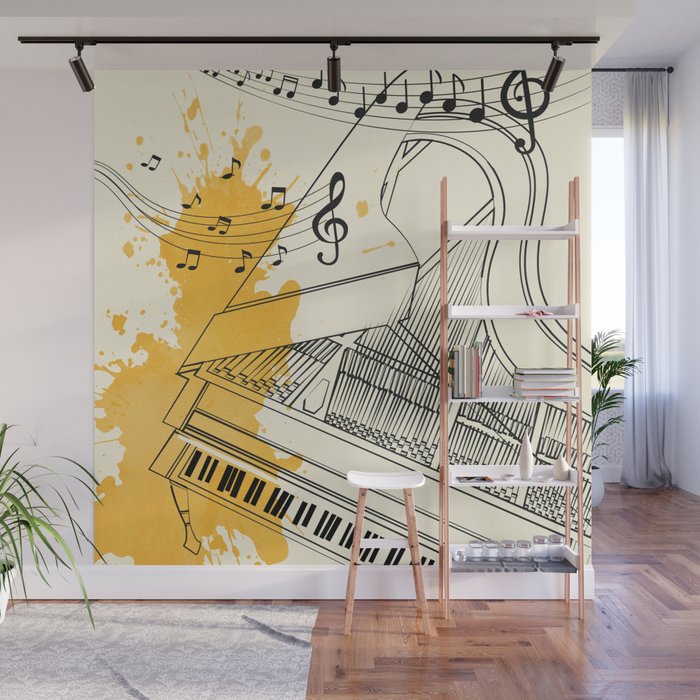Abstract Minimal Musical Instrument 5 Wall Mural Gallery Image 1