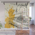 Abstract Minimal Musical Instrument 5 Wall Mural Gallery Image 1