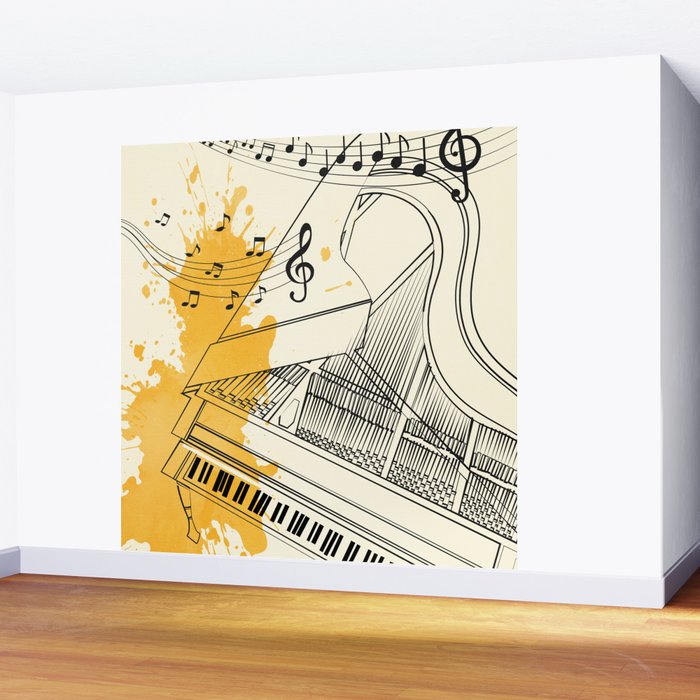 Abstract Minimal Musical Instrument 5 Wall Mural Gallery Image 2