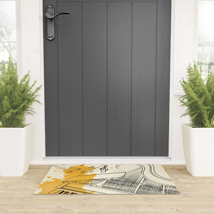 Abstract Minimal Musical Instrument 5 Welcome Mat Gallery Image 3