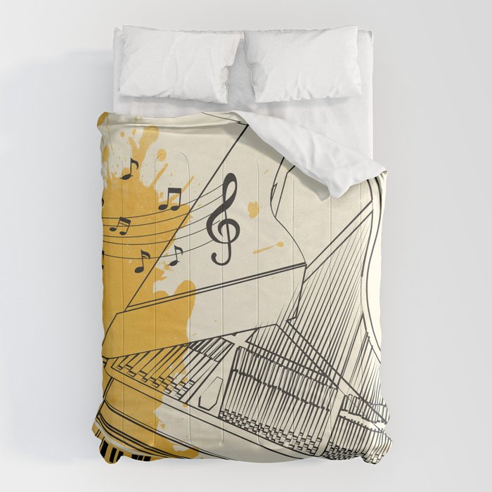 Abstract Minimal Musical Instrument 5 Comforter Gallery Image 1