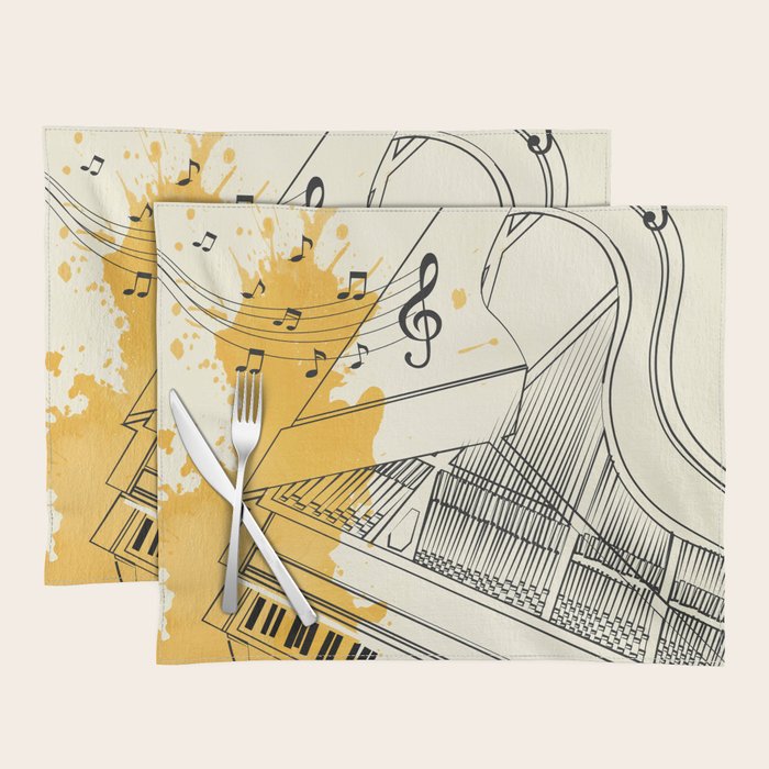 Abstract Minimal Musical Instrument 5 Placemat Gallery Image 1