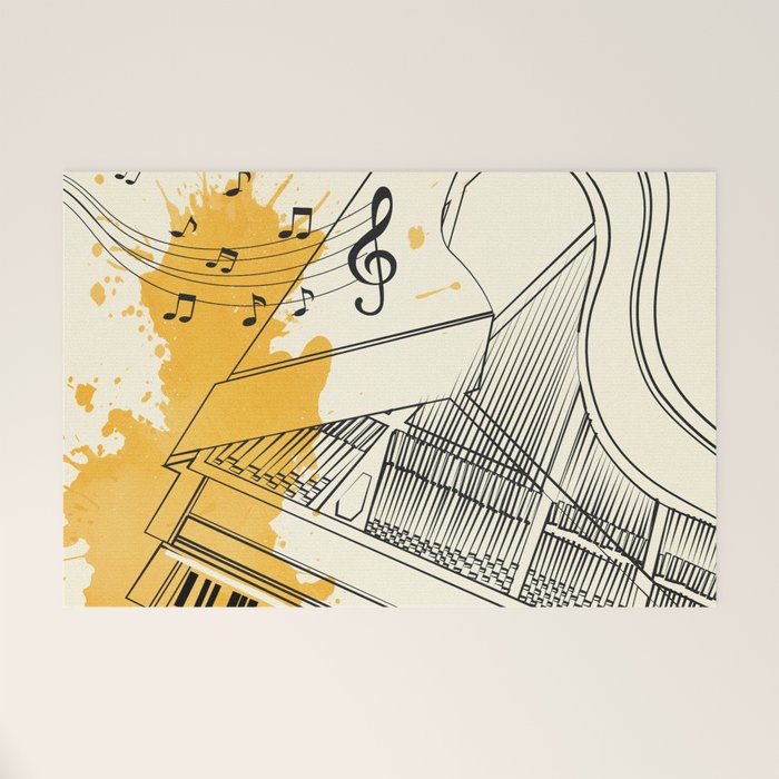 Abstract Minimal Musical Instrument 5 Welcome Mat Gallery Image 1