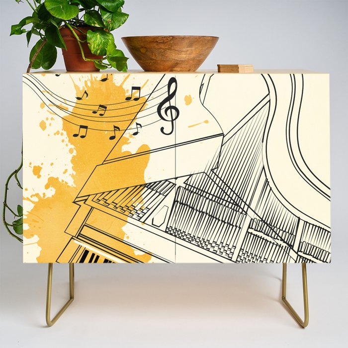 Abstract Minimal Musical Instrument 5 Credenza Gallery Image 1