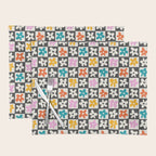 Trendy checkered flower art pattern Placemat Gallery Image 1
