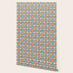 Trendy checkered flower art pattern Wallpaper Gallery Image 2