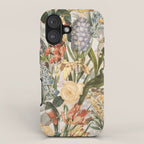 Vintage Tropical Flower And Bird Garden iPhone Case Gallery Image 1