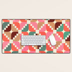 Winter Retro Quilt Pattern Desk Mat Gallery Image 1
