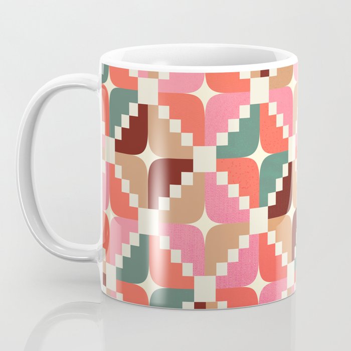 Winter Retro Quilt Pattern Coffee Mug Gallery Image 3