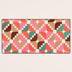 Winter Retro Quilt Pattern Desk Mat Gallery Image 3