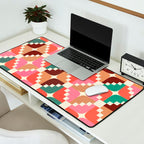 Winter Retro Quilt Pattern Desk Mat Gallery Image 2