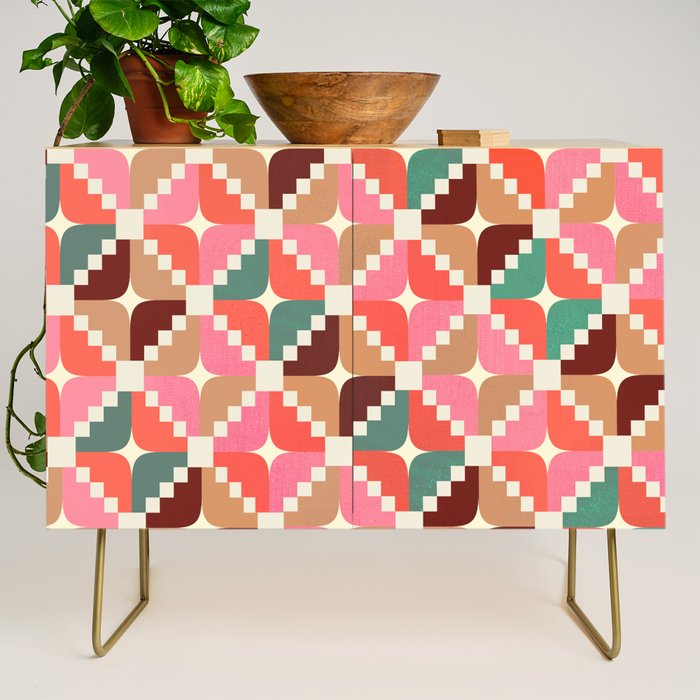 Winter Retro Quilt Pattern Credenza Gallery Image 1
