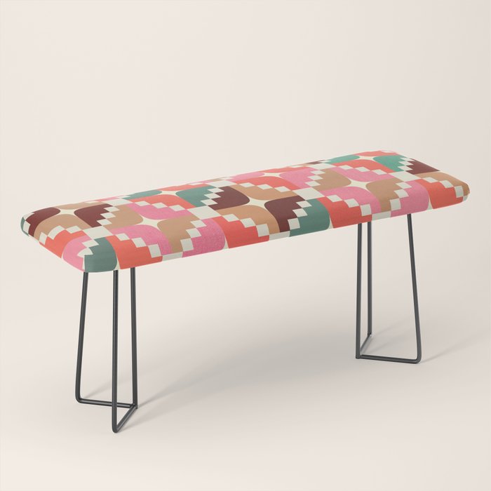 Winter Retro Quilt Pattern Bench Gallery Image 1