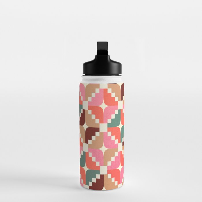 Winter Retro Quilt Pattern Water Bottle Gallery Image 3