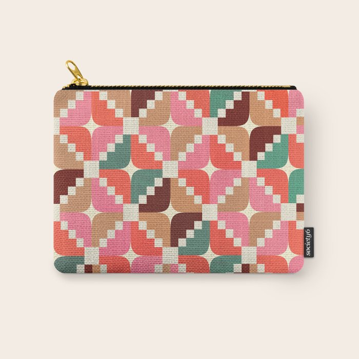 Winter Retro Quilt Pattern Carry All Pouch Gallery Image 1