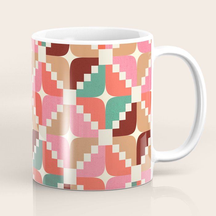 Winter Retro Quilt Pattern Coffee Mug Gallery Image 1