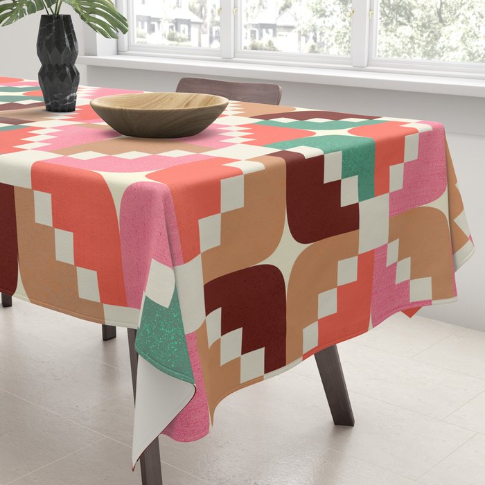 Winter Retro Quilt Pattern Tablecloth Gallery Image 3