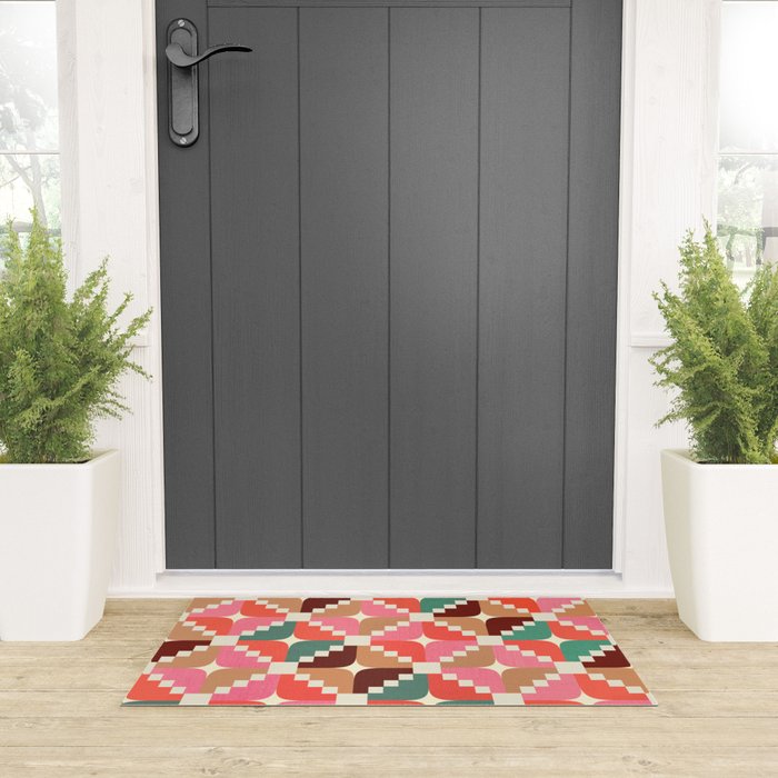 Winter Retro Quilt Pattern Welcome Mat Gallery Image 3