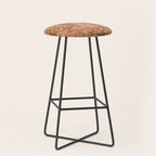 Summer Cheetah Floral Pattern - Fawn Brown Stool Gallery Image 1
