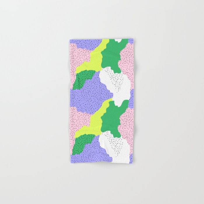 Abstract colorful retro 90s art pattern Bath Towel Gallery Image 1