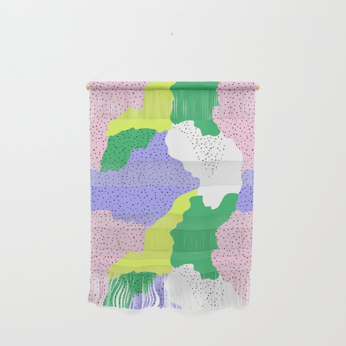 Abstract colorful retro 90s art pattern Wall Hanging Gallery Image 1