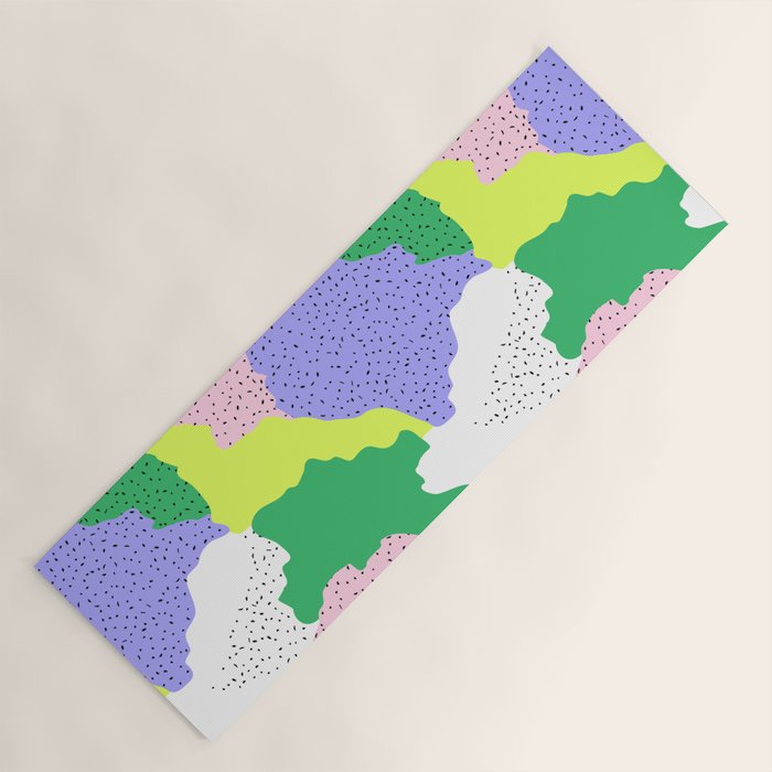 Abstract colorful retro 90s art pattern Yoga Mat Gallery Image 1